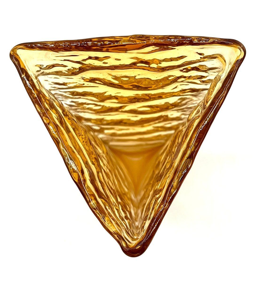 Mid Century Triangular Amber Colored Vase, 1960s photo 242.0