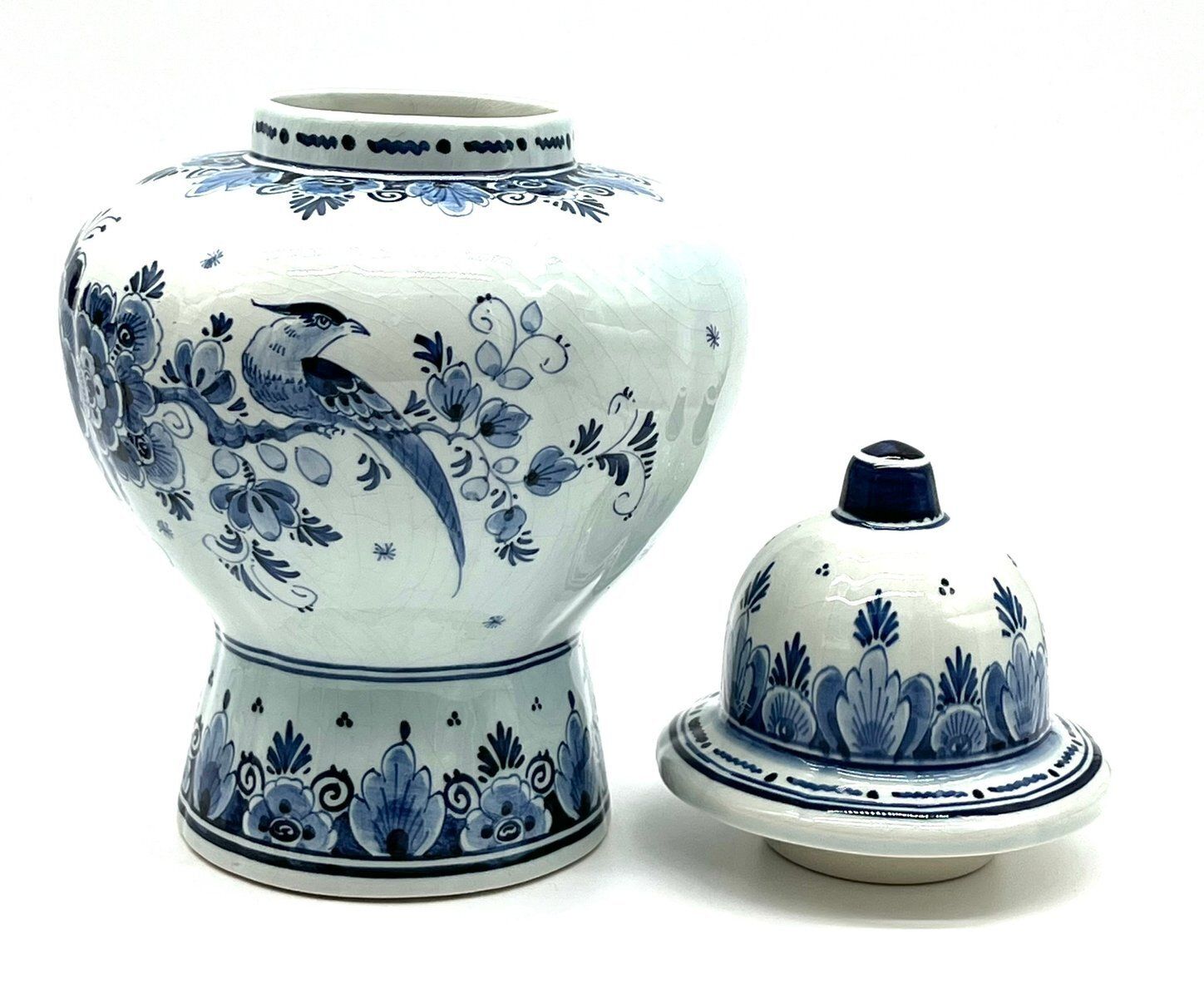 Blue Delft Baluster Vase With Lid photo for sale