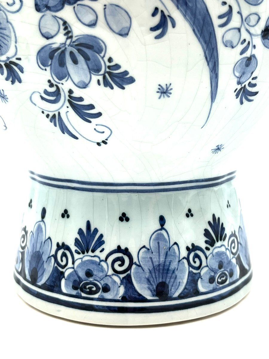 Blue Delft Baluster Vase With Lid photo vintage