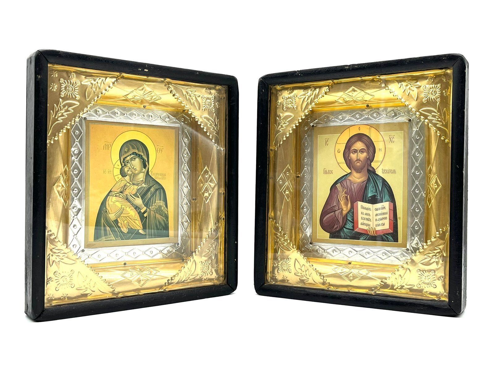 Antique Icons In Gold And Silver, 1890s, Set Of 2 photo furniture