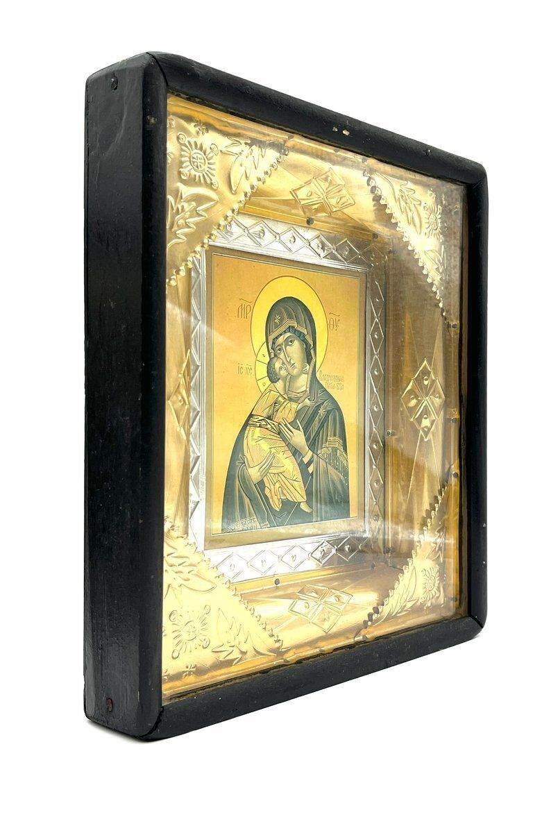 4737.0 Antique Icons In Gold And Silver, 1890s, Set Of 2 photo