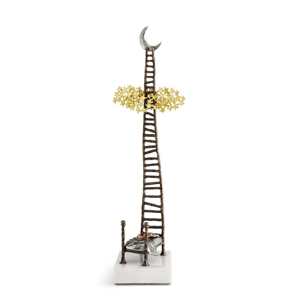 Pair Of Dream Sculptures In Brass, Nickel And Marble, Limited Edition photo furniture