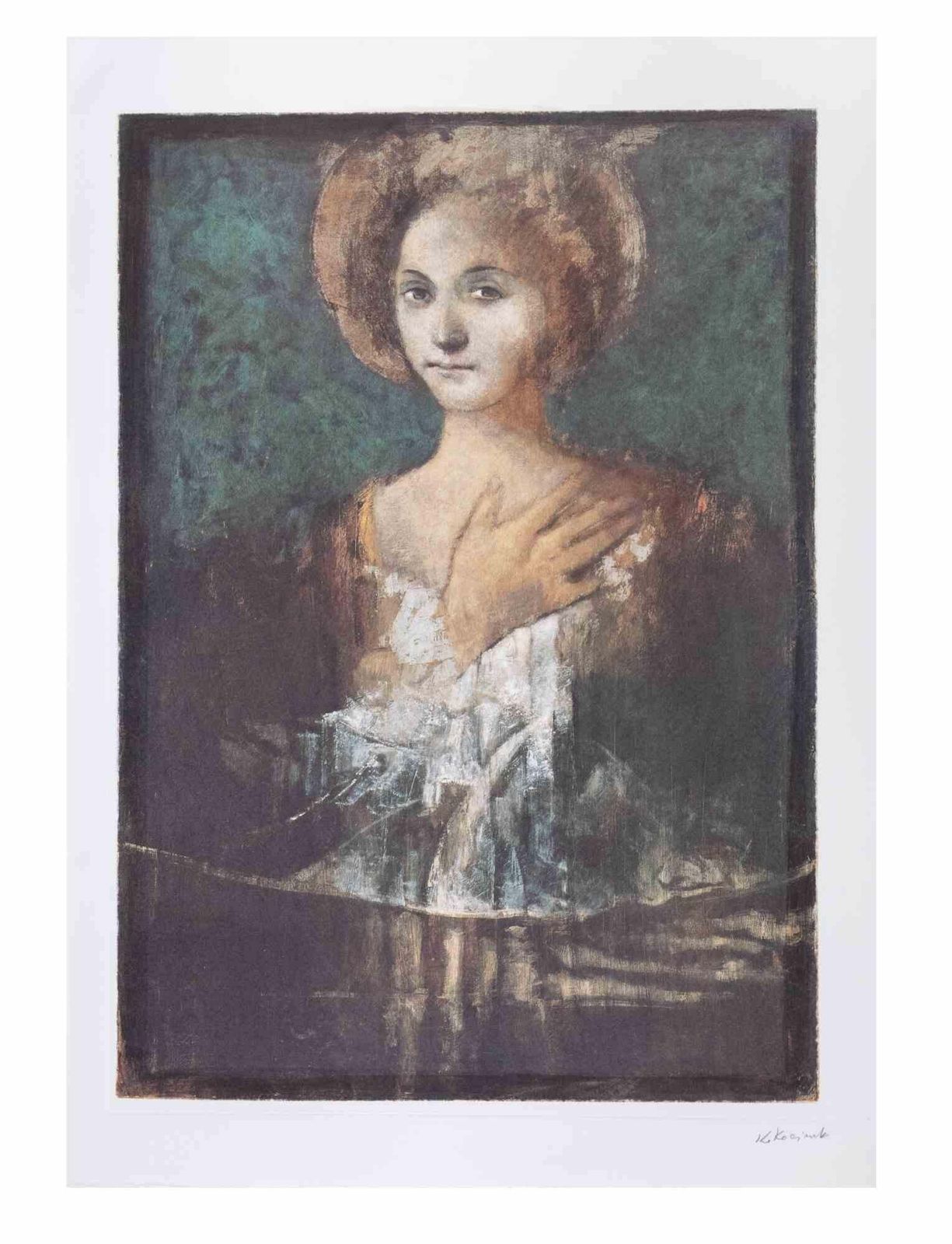 Renaissance Woman   Lithograph By Alessandro Kokocinski   1990s photo furniture