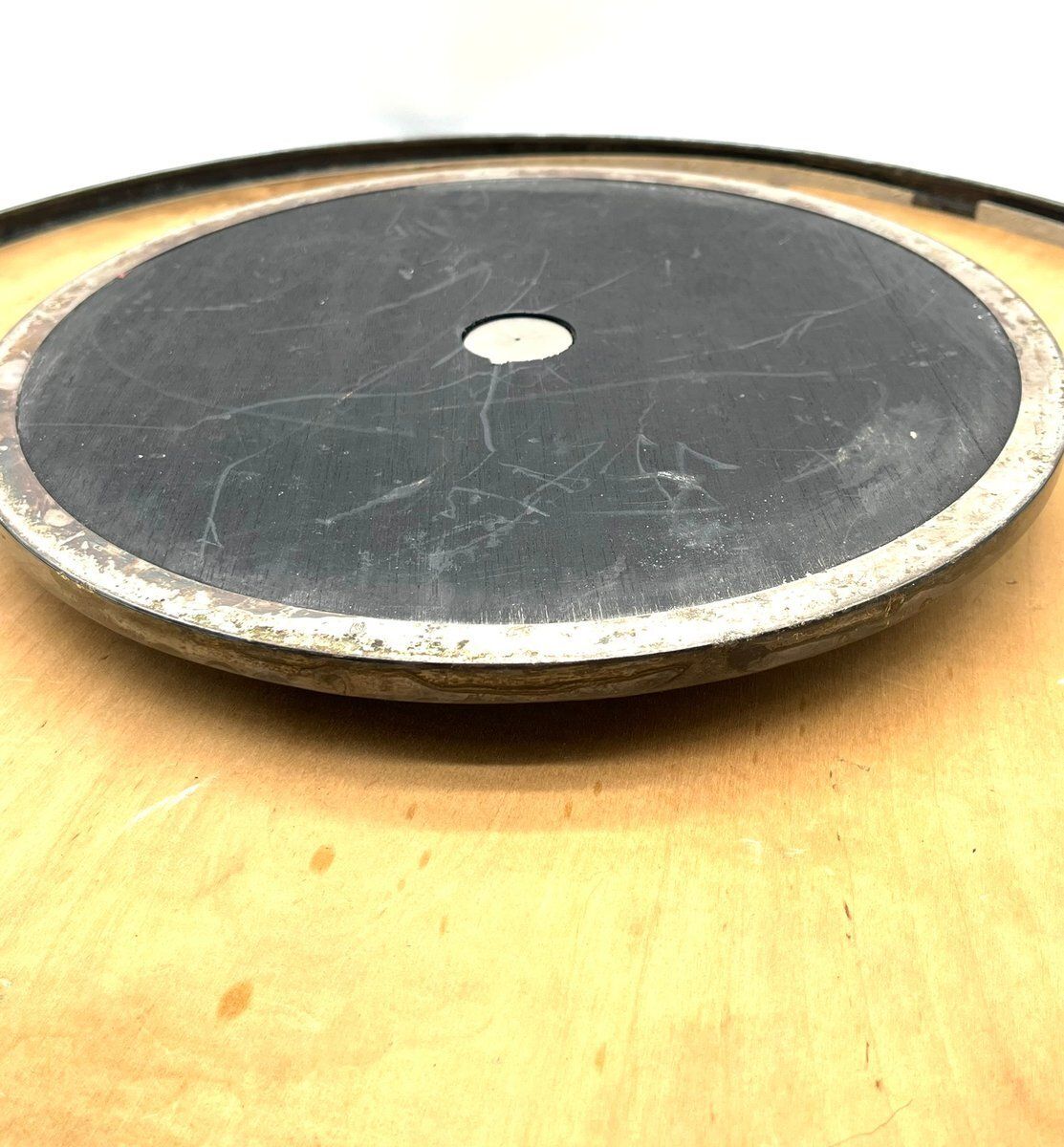 Asian Round Inlaid Turntable With Rural Scenes, 1960s photo 387.0