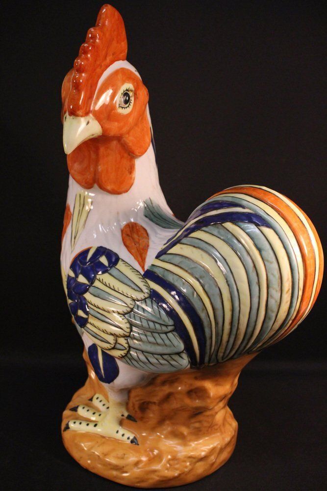 Large Antique Porcelain Rooster photo Home Decor