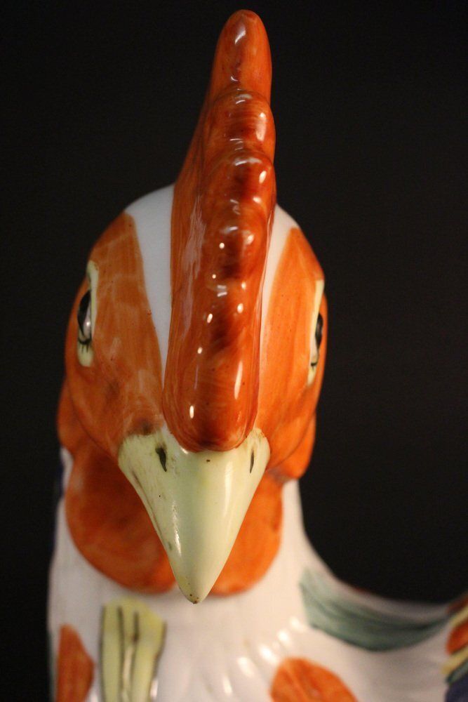 Large Antique Porcelain Rooster photo vinterior