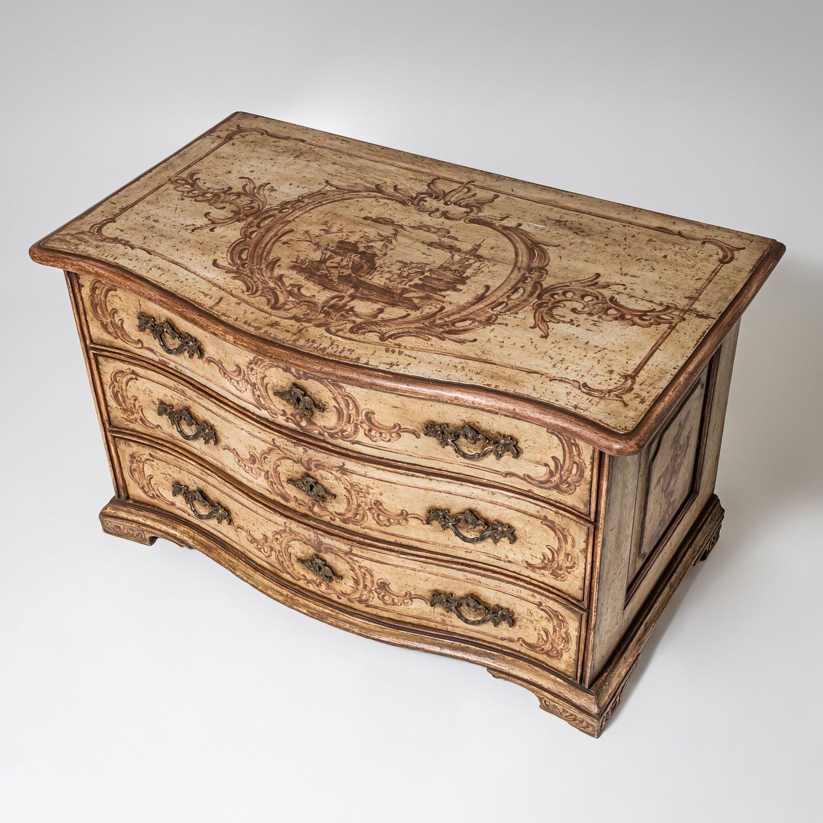 Handgeschilderde Barokke Commode, 18e Eeuw photo Meubels