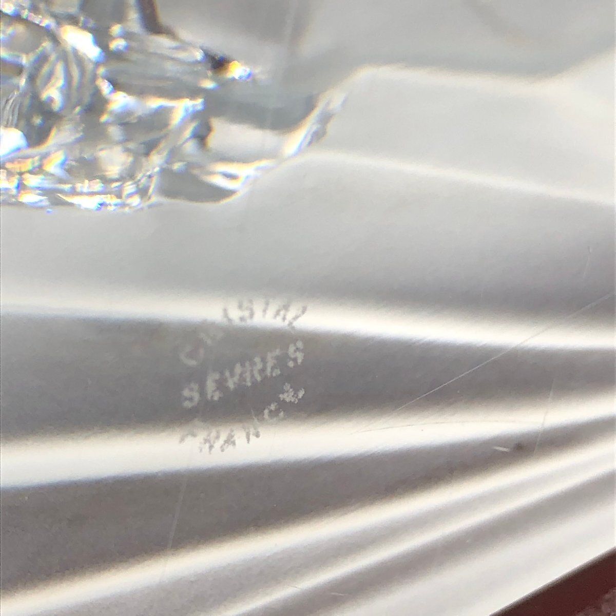 301.0 Crystal Glass Golfer On Wooden Base From Sevres France, Set Of 2 photo