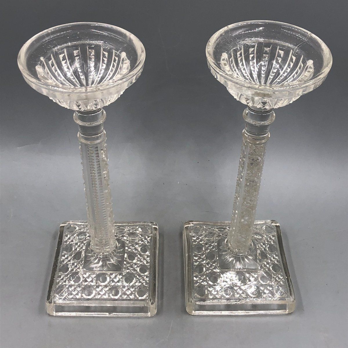 173.0 Candlesticks In Pressed Glass From Streit, Germany, 1930s, Set Of 2 photo