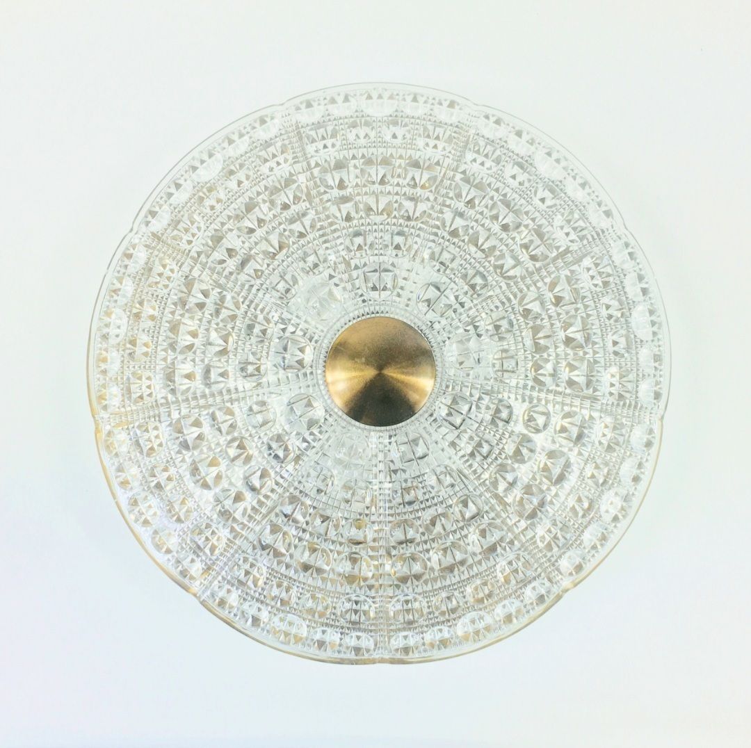 Mid Century Scandinavische Glazen Plafondlamp Met Messing, Carl Fagerlund Voor Orrefors, Zweden, Jaren 1960 photo furniture