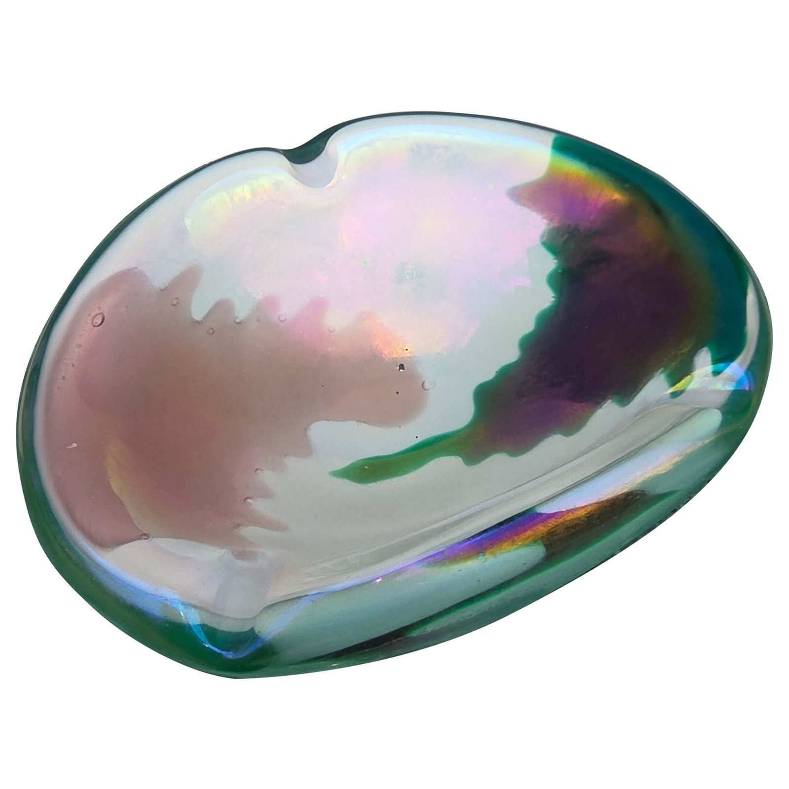 Seguso 1950 Green Murano Glass Decorative Ashtray Bowl