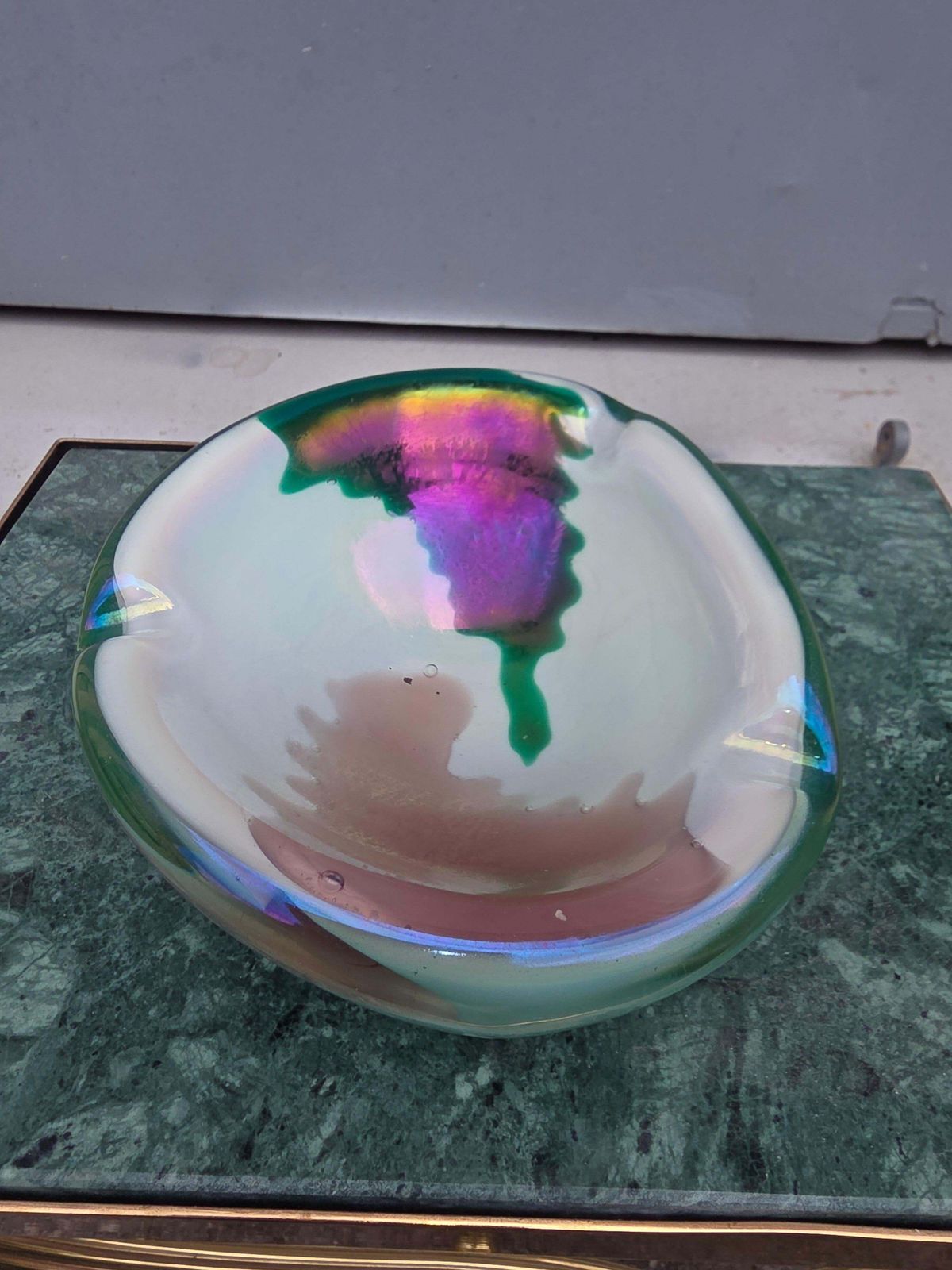Seguso 1950 Green Murano Glass Decorative Ashtray Bowl photo 792.0