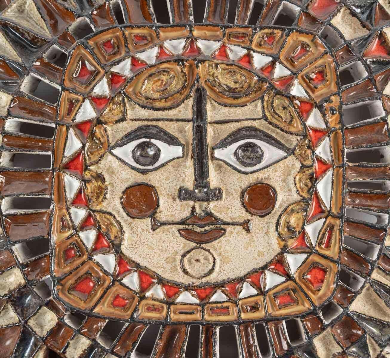 Large Terracotta Sculpture By Zobel, Depicting A Sun, In The Cycladic Style. photo 6878.0