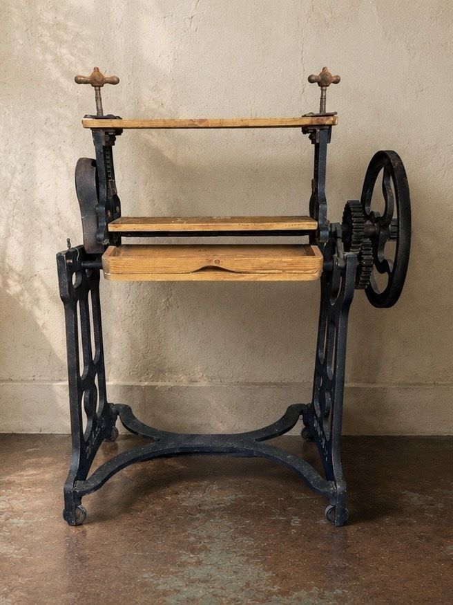 Rare Victorian Cast Iron Industrial Press / Adjustable Work Table photo for sale