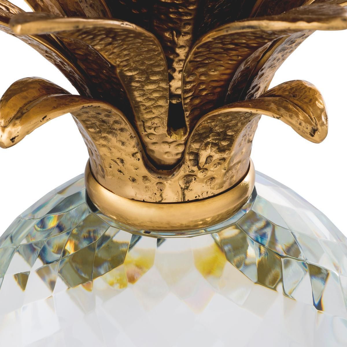 Decorative Crystal Glass Pineapple With Brass Finish photo 1502.0