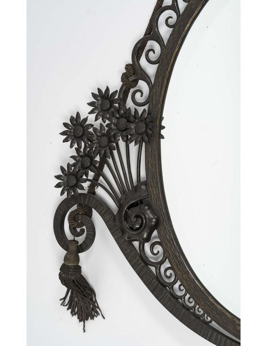 Art Deco Era Wrought Iron Mirror, 1930. photo for sale
