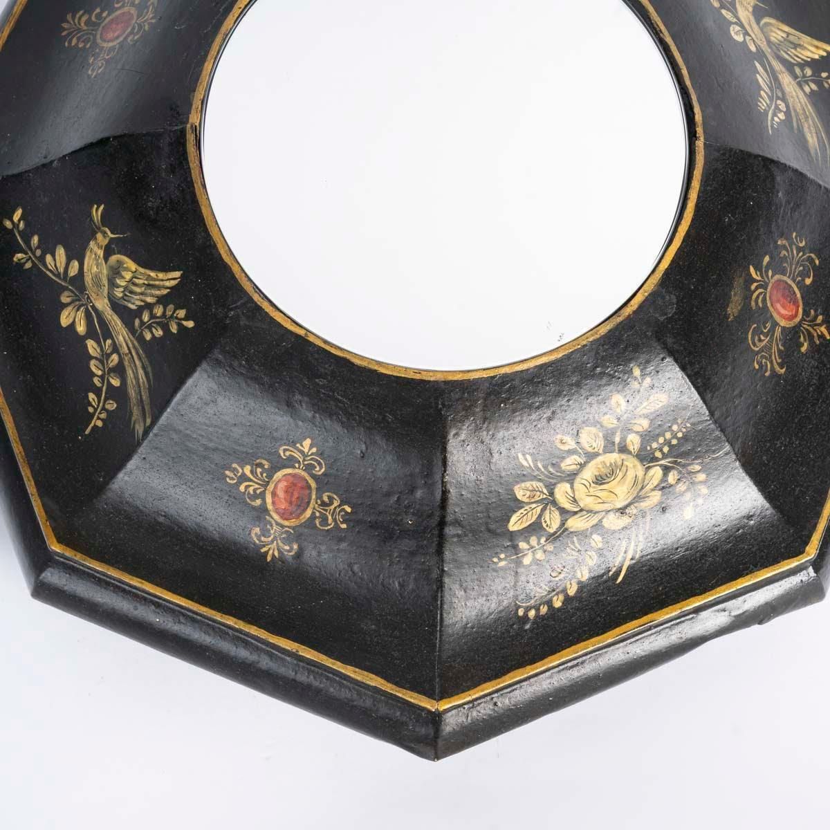 19th Century Wall Mirror Made Of Painted Sheet Metal, Napoleon III Period. photo furniture