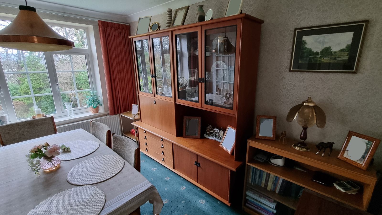 Vintage Younger Furniture Mid Century Teak Display Cabinet / Wall Unit