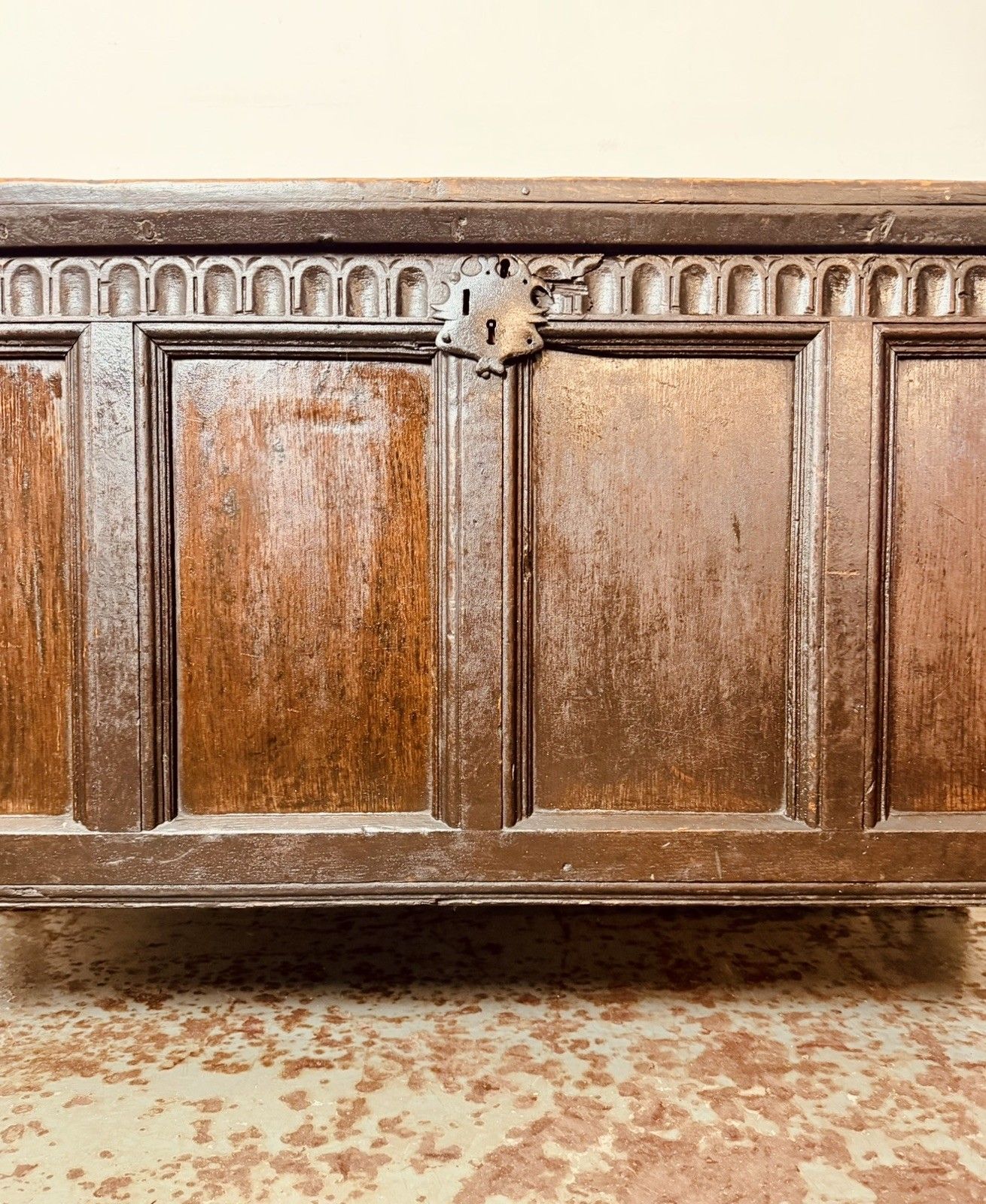 A Rare & Beautiful 320 Year Old James II Antique Oak Panelled Coffer C1690 photo 895.0