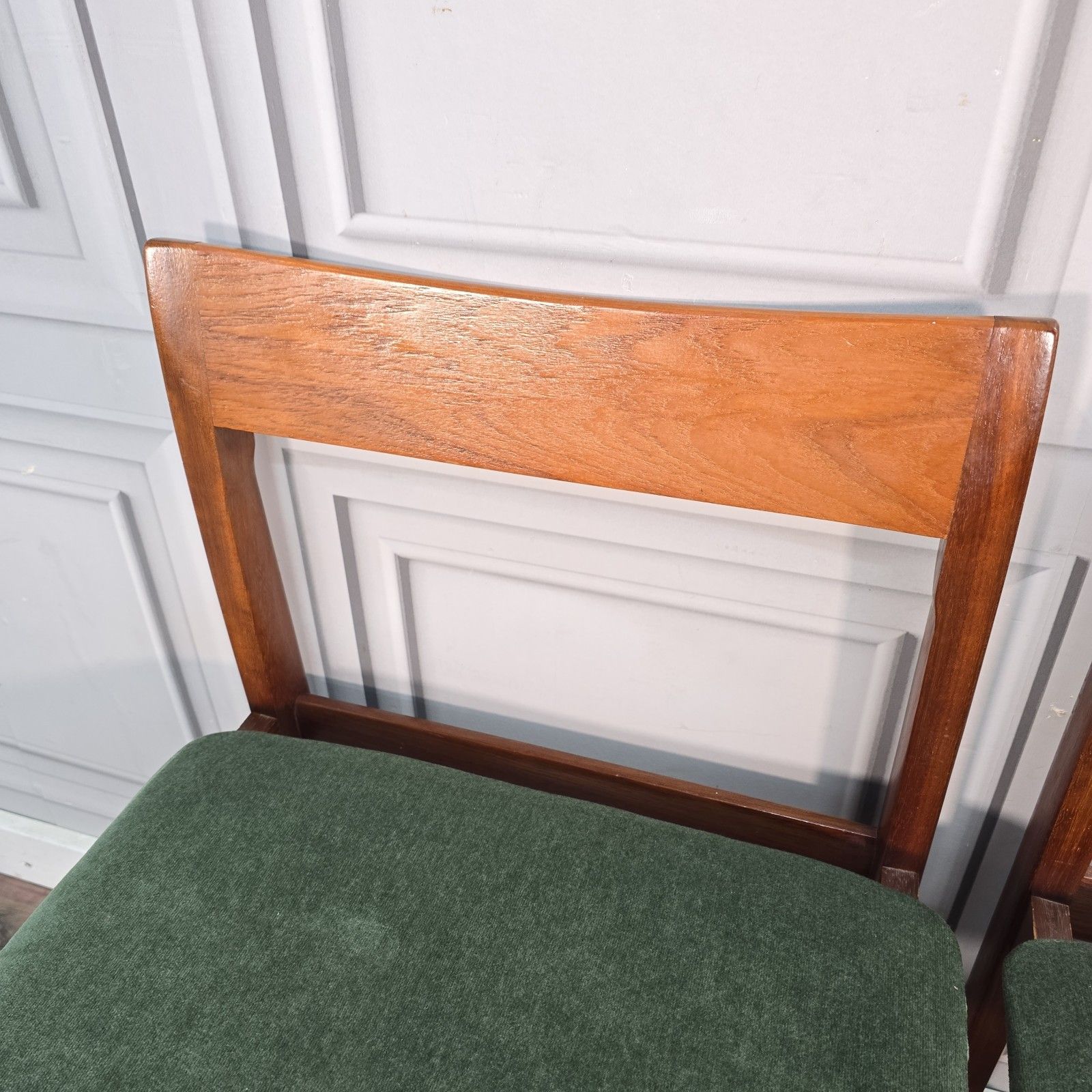 Furniture Mid Century Dining Chairs Vintage Solid Wood Teak 4 Danish Style Retro Mcm photo