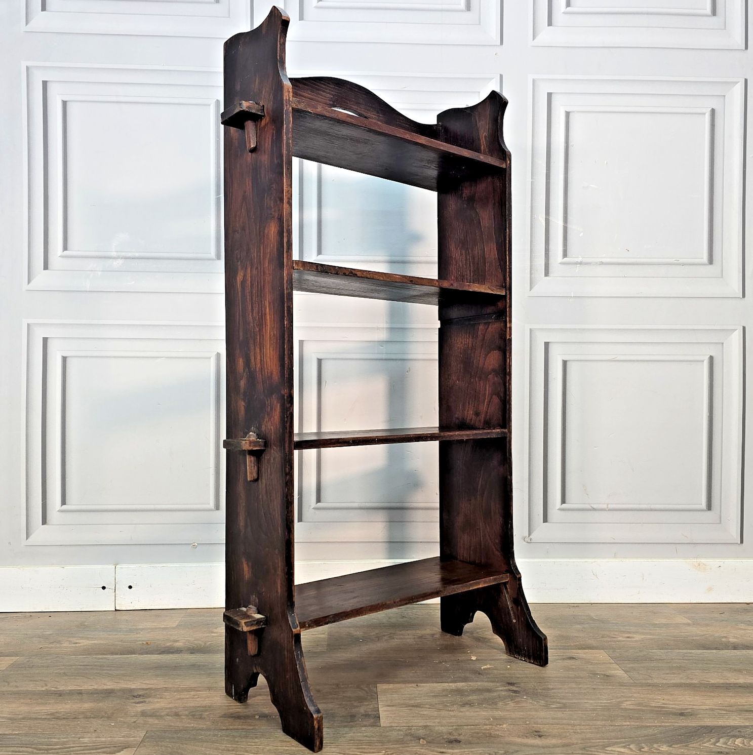 Antique Bookcase Open Shelving Unit Arts & Crafts Shelves Shelf Wood Vintage