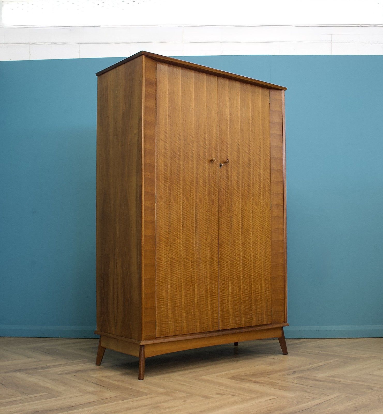 Mid Century Walnut Wardrobe From Alfred Cox , 1950's, #1780