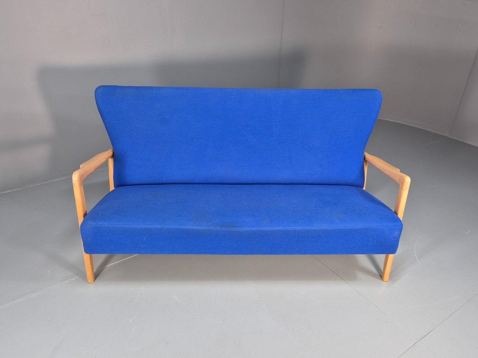 Vintage Mid Century Two Seater Sofa Fritz Hansen 40s Soren Hansen Retro Eb09016 photo 750.0