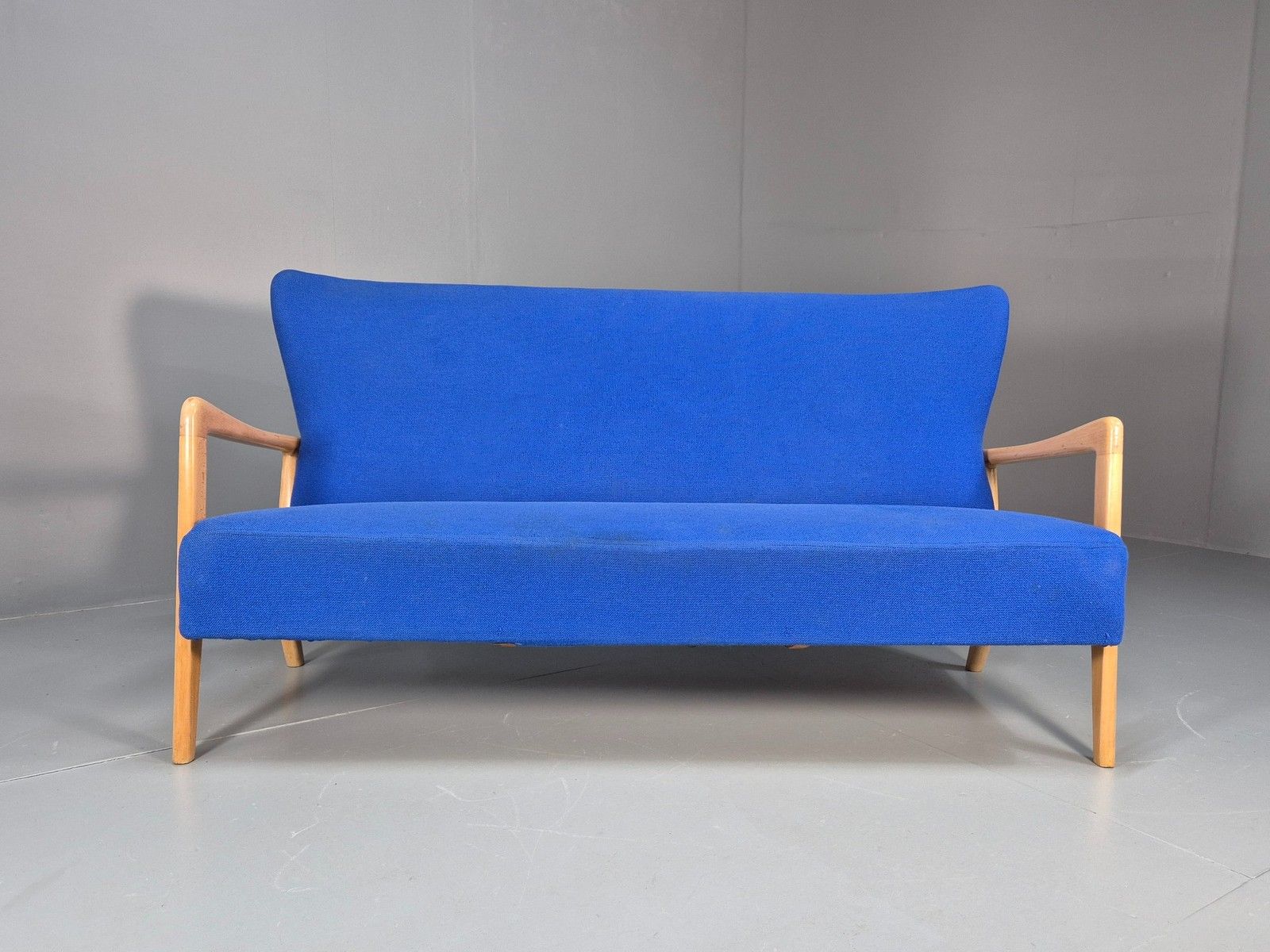 Vintage Mid Century Two Seater Sofa Fritz Hansen 40s Soren Hansen Retro Eb09016 photo vinterior