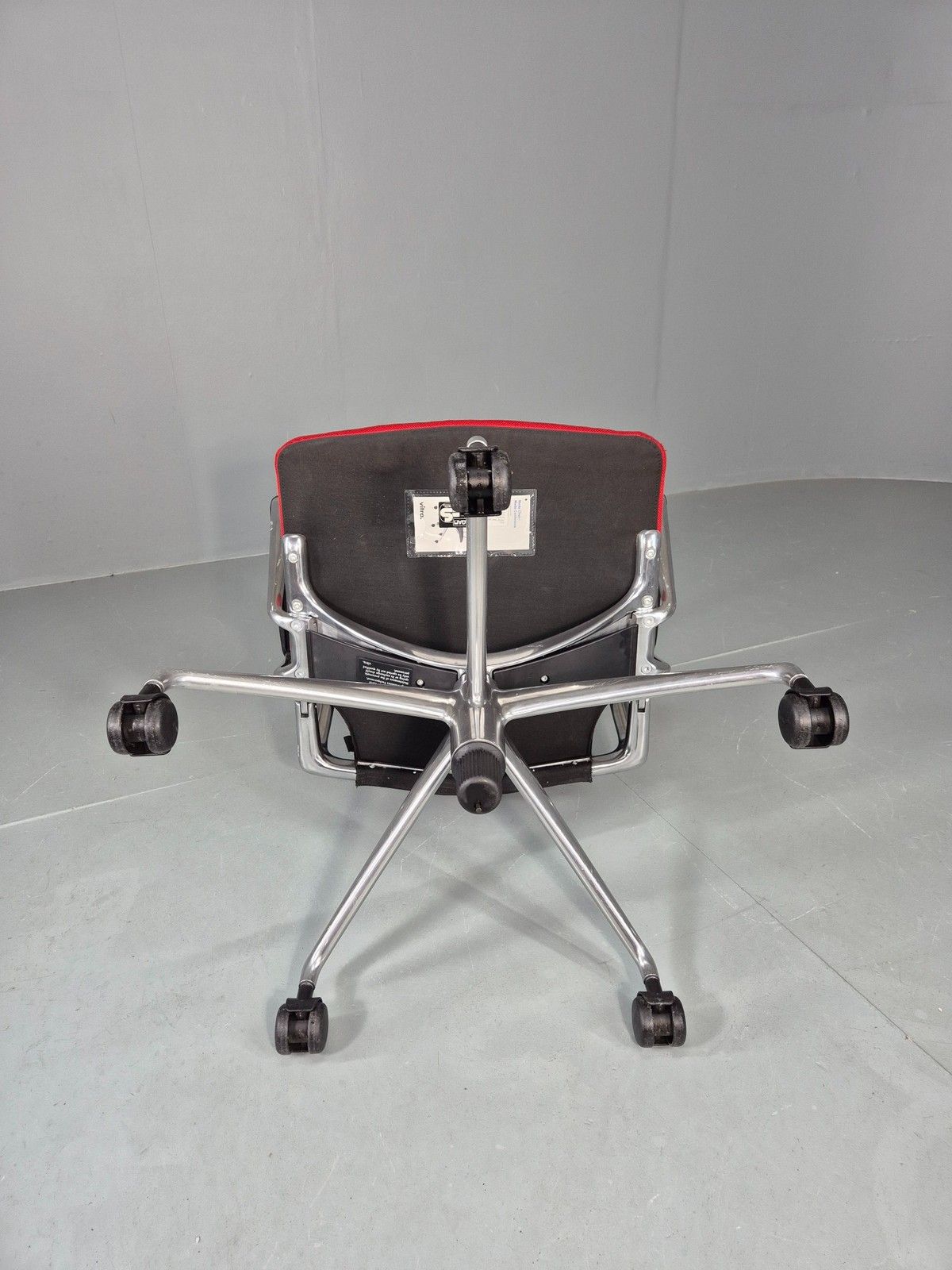 Furniture Vintage Vitra Media Office Chair Red And Black Eb12245 photo