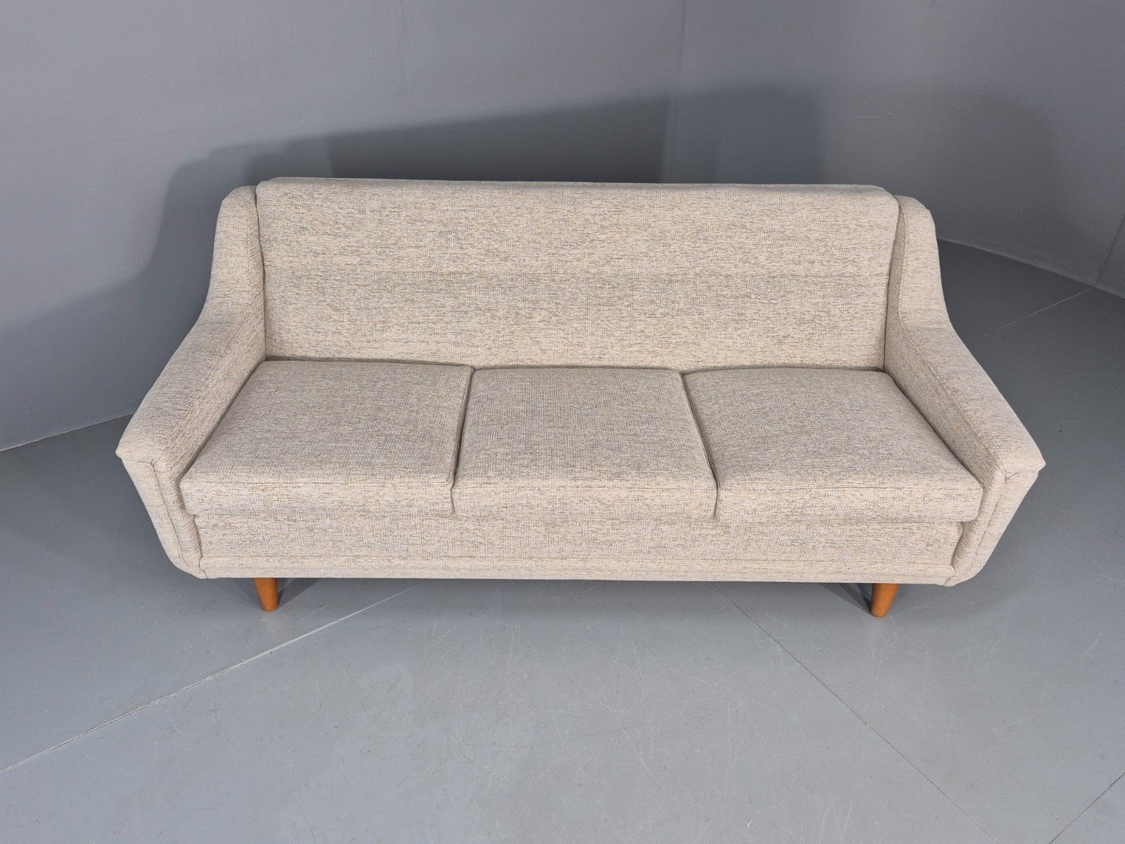 Vintage 3 Seater Midcentury Sofa 1960s Danish New Upholstery Retro Eb12262 photo Furniture
