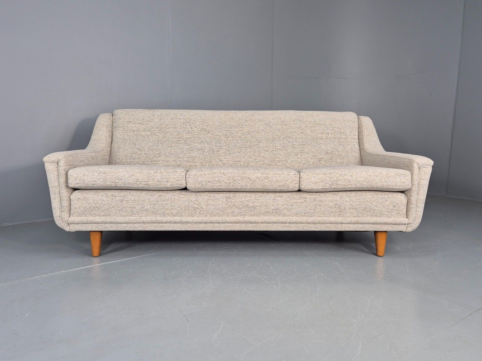 Vintage 3 Seater Midcentury Sofa 1960s Danish New Upholstery Retro Eb12262 photo 1950.0