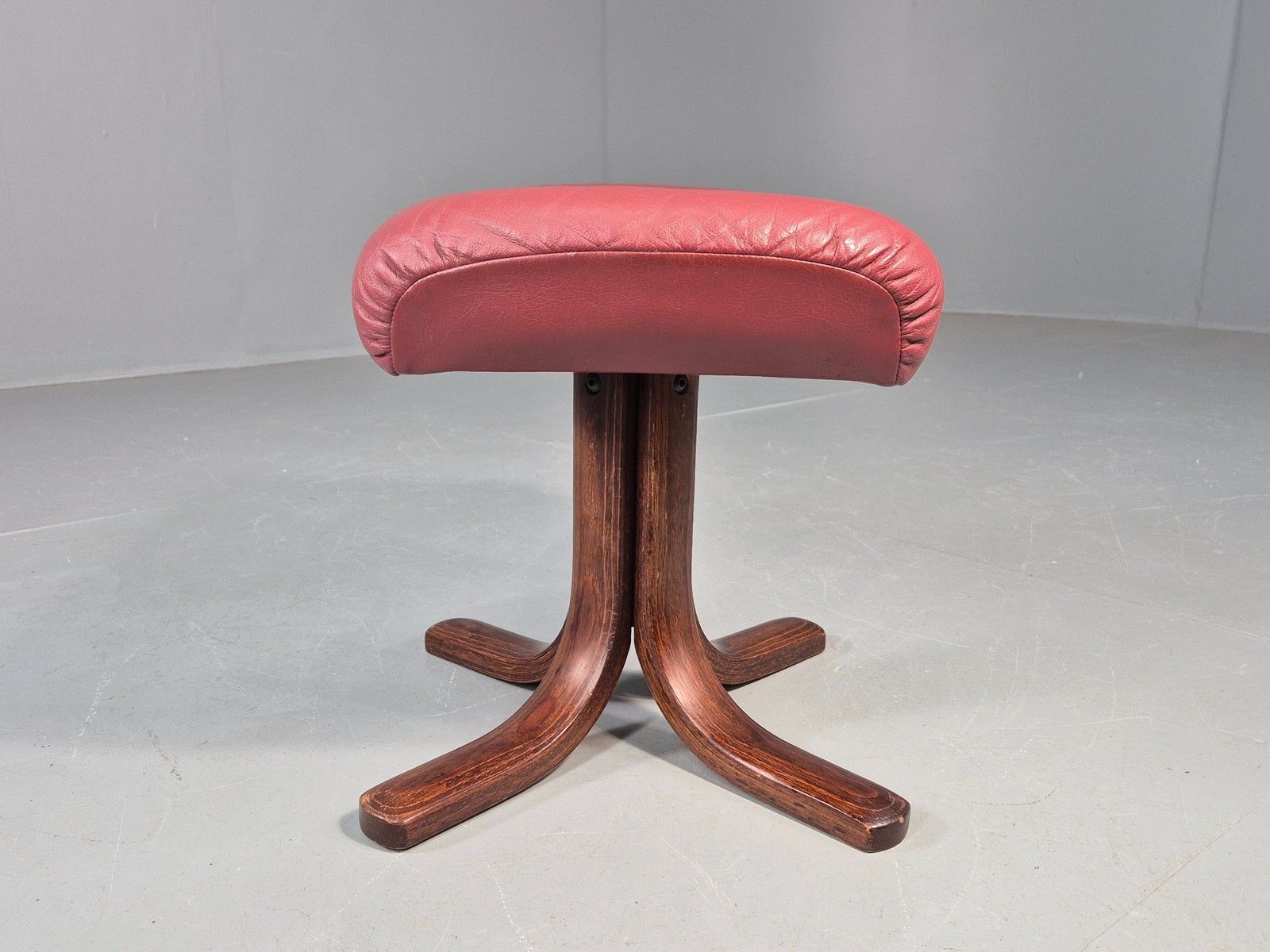 Vintage Danish Leather Footstool 1980s Retro Eb09060 photo Furniture