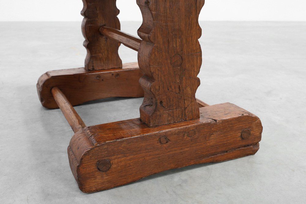 Antique 17th Century Oak Monastery Coffee Table, France photo furniture