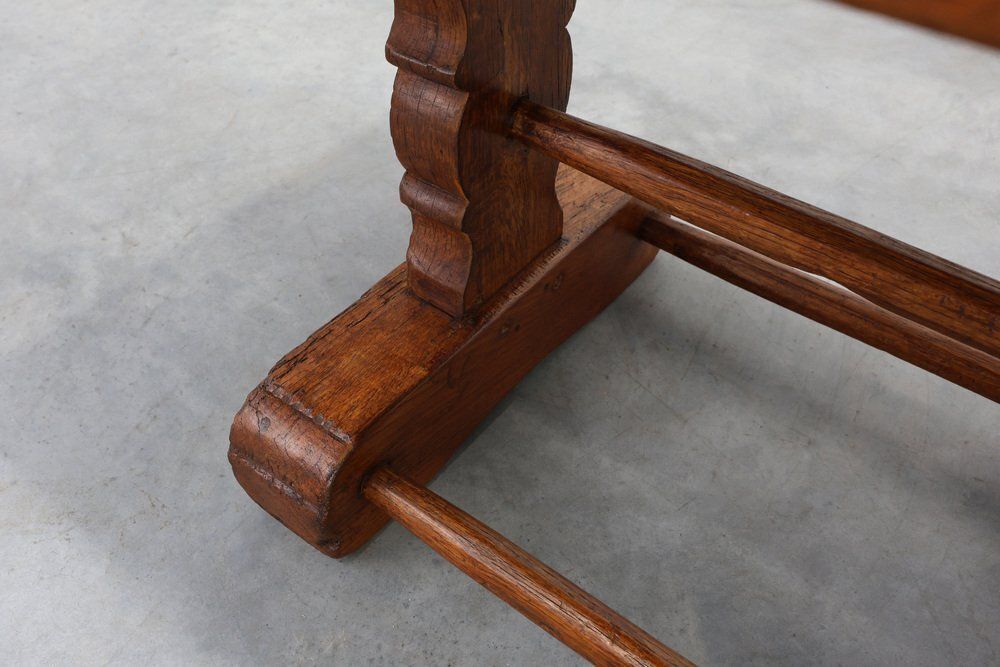 Furniture Antique 17th Century Oak Monastery Coffee Table, France photo