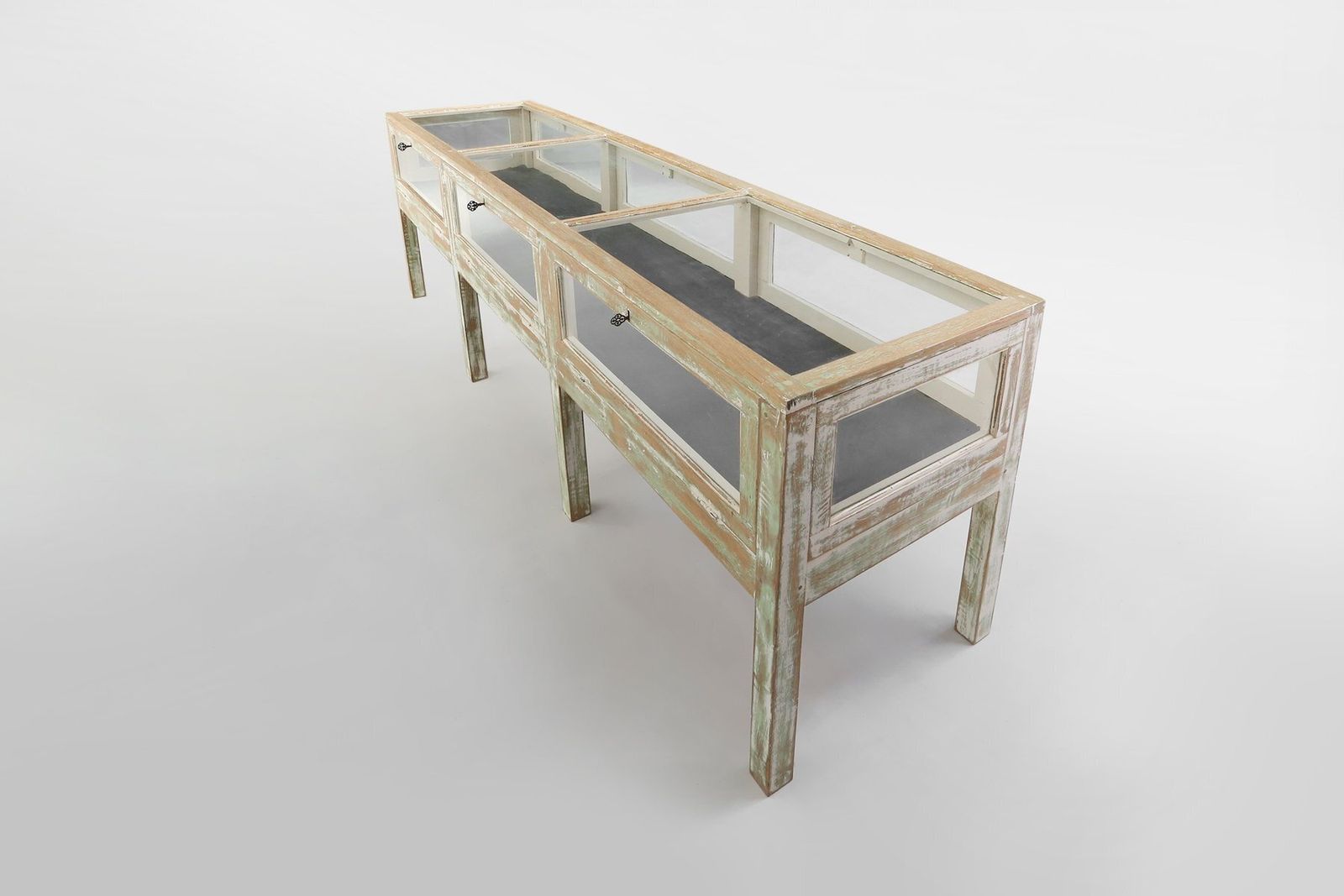 photo for sale Large Antique Rustic Oak Display Case, 1890s