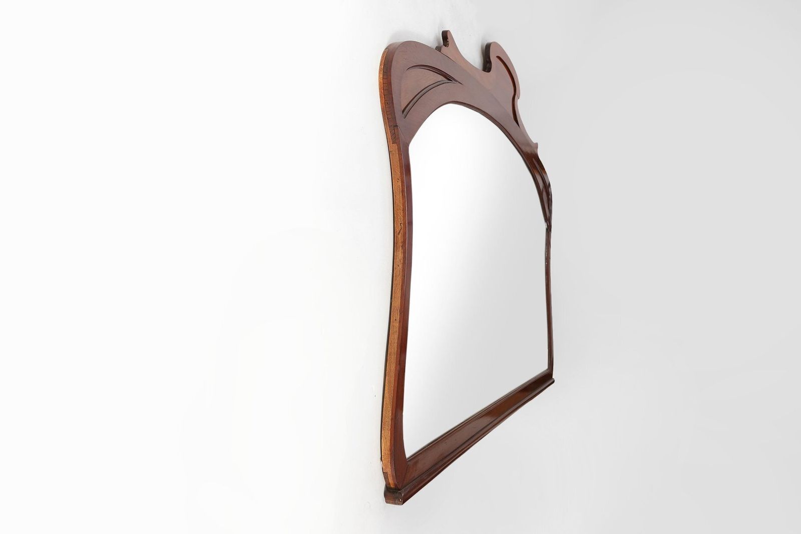 Large Art Nouveau Wooden Chimney Mirror, 1890s photo buy