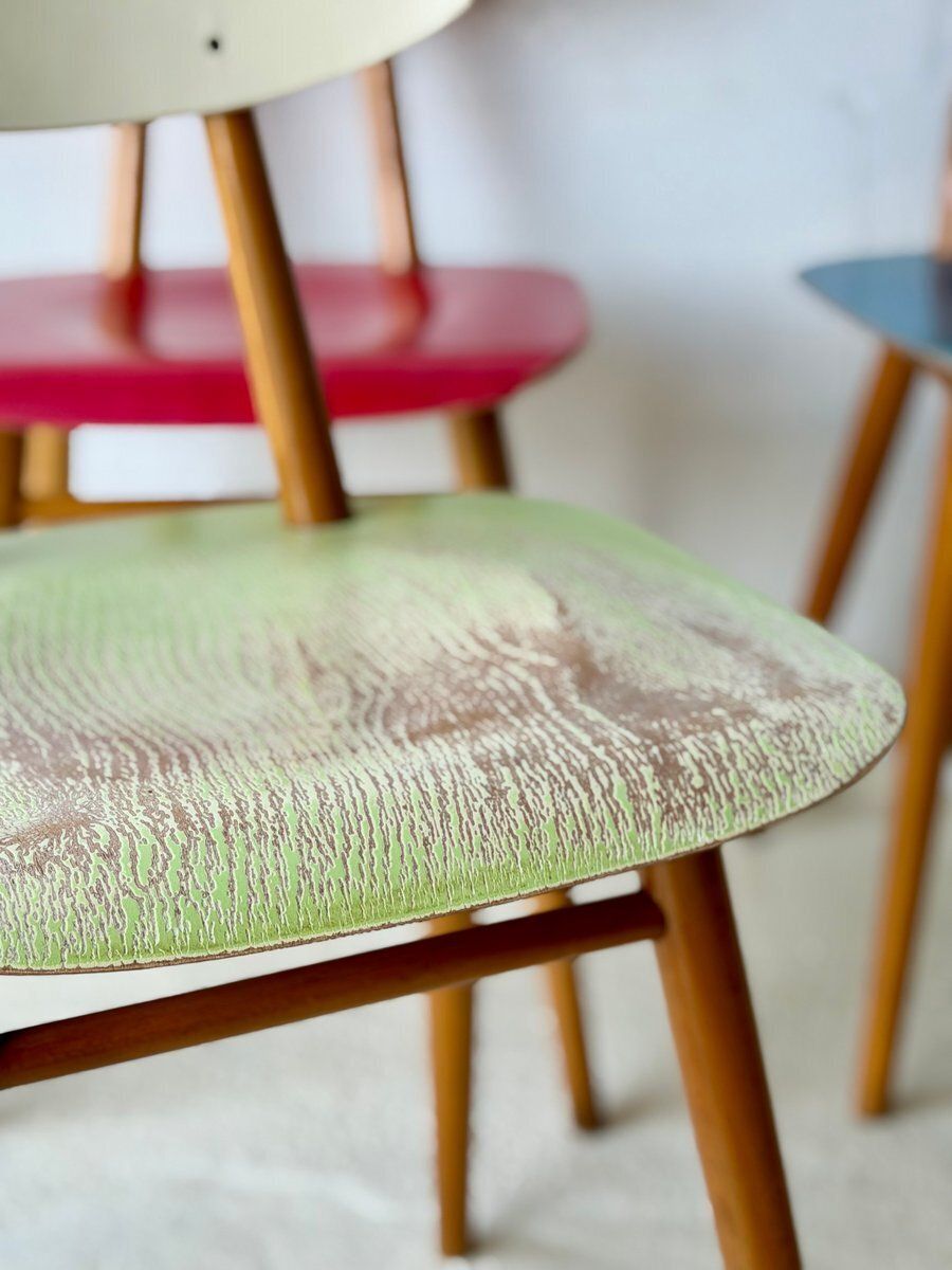 photo furniture Bistrostoelen van Ton, 1960, set van 4