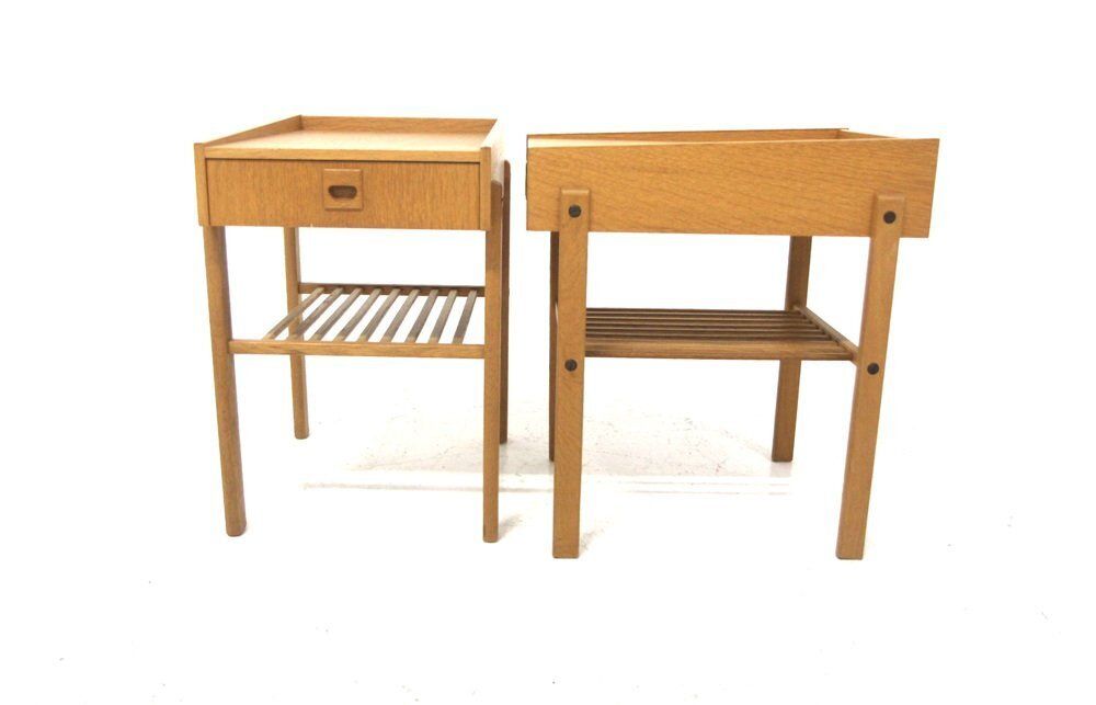 Tables de chevet en chêne, Suède, années 1960, lot de 2 photo furniture