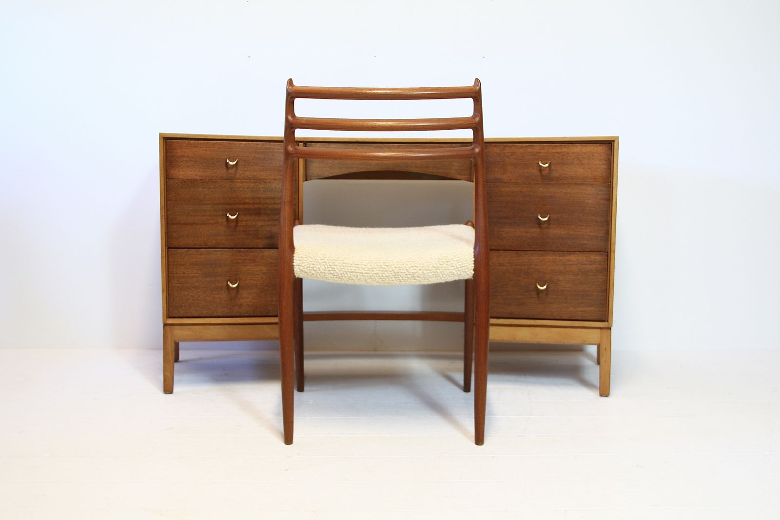 Vintage Walnut Desk By John & Sylvia Reid For Stag "Duet" 1960s photo for sale