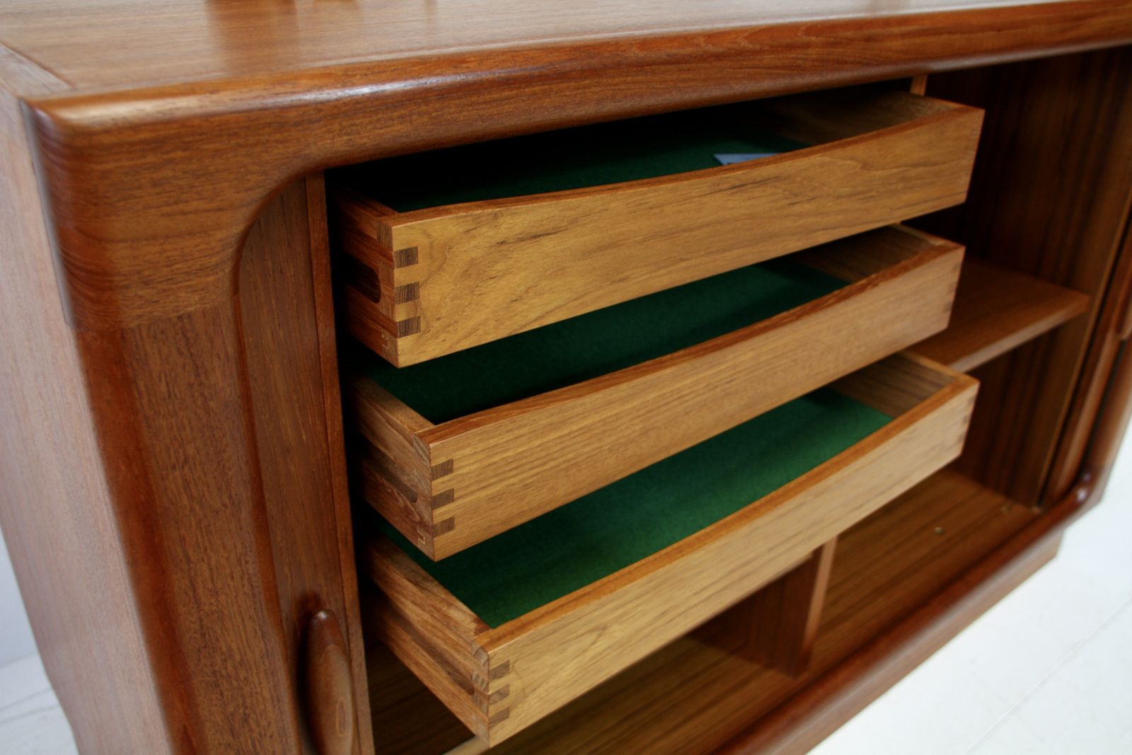 Dyrlund Tambour Teak Sideboard   Mid Century Danish 1960s photo vintage