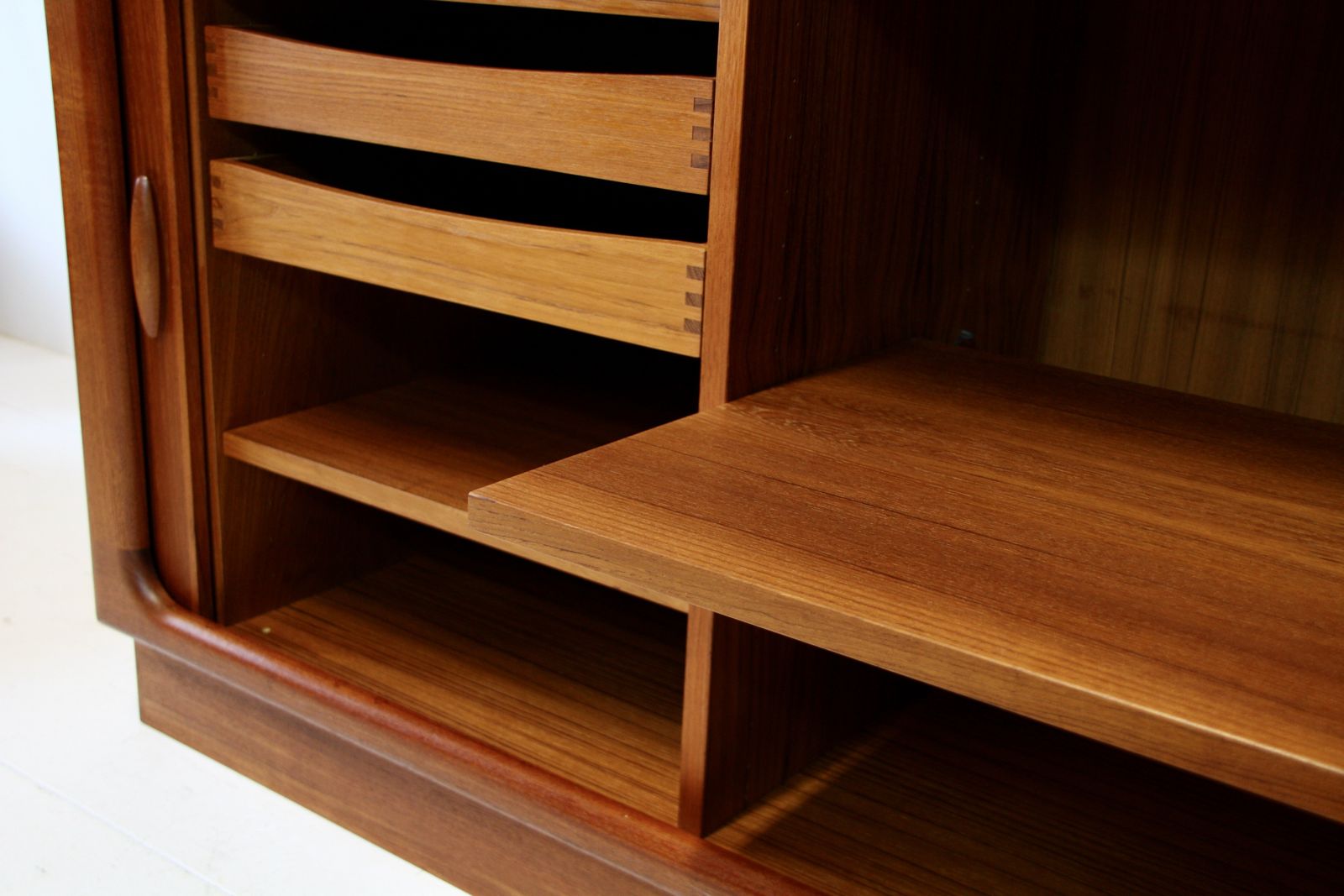 Furniture Dyrlund Tambour Teak Sideboard   Mid Century Danish 1960s photo