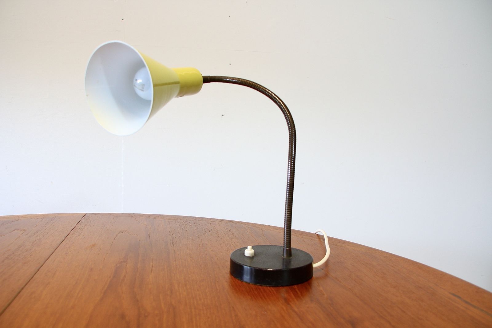 Mid Century Modern Yellow Gooseneck Lamp C.1960 photo Lighting
