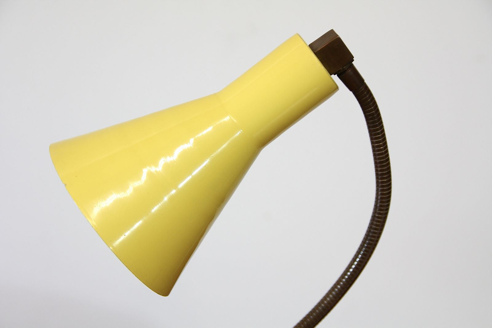 photo furniture Mid Century Modern Yellow Gooseneck Lamp C.1960