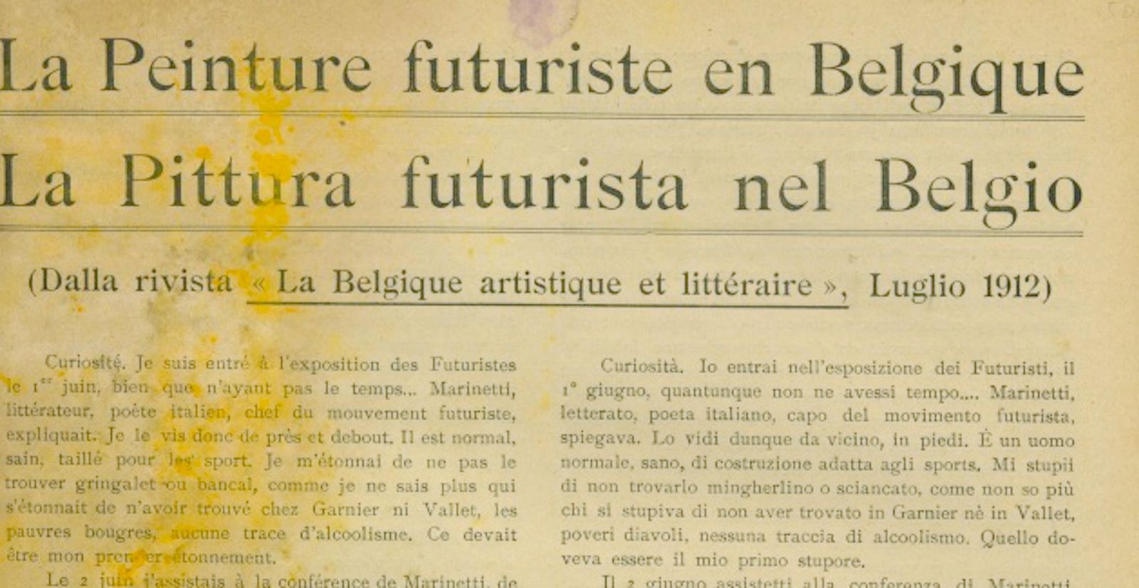 La Peinture Futuriste En Belgique   La Pittura Futurista Nel Belgio, Italy 1912 photo for sale
