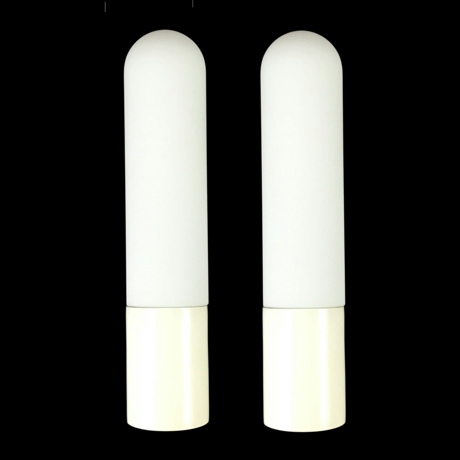 Pair Of Mid Century Opaline Glass Wall Lamps From Limburg, Germany, 1970s