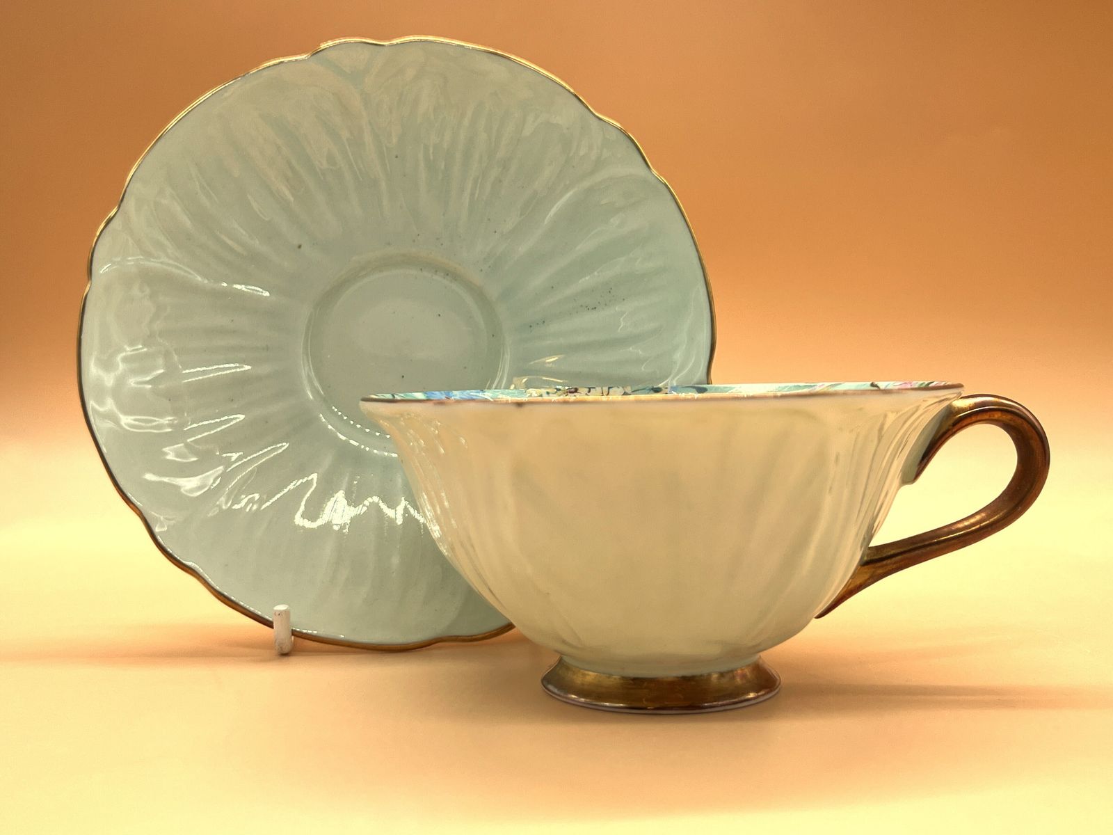 Vintage Shelley Melody Chintz Oleander Shape Tea Duo. Ca. 1945-66. 13412. photo furniture