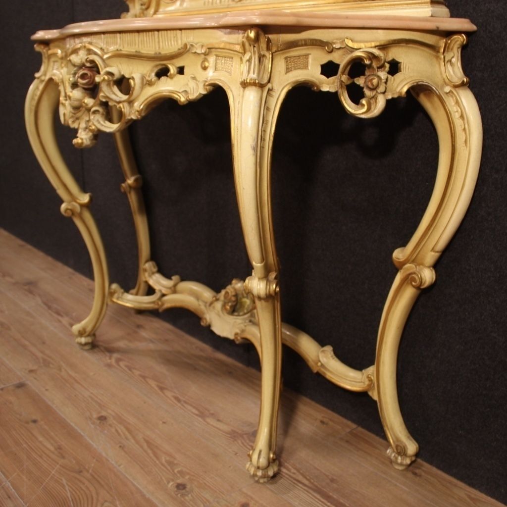 Console de style Louis XV laquée photo Mobilier