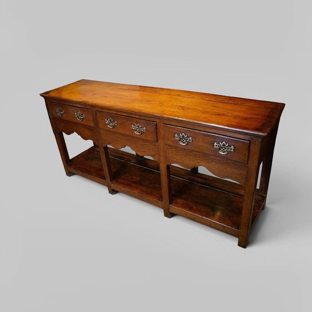 19th Century Oak Dresser Base With Pot Board photo furniture
