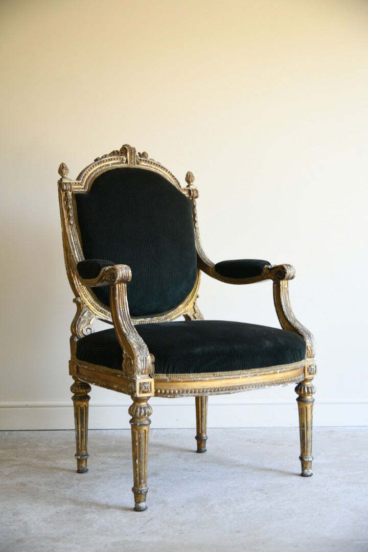Antique Louis XVI Style Fauteuil Armchair photo furniture