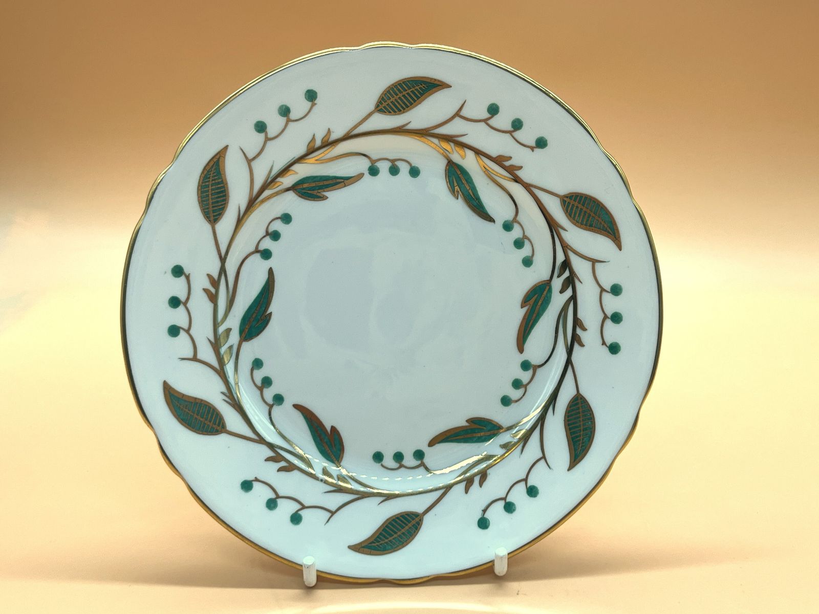 Vintage Shelley China Laurel Gainsborough Shape Tea Cup, Saucer And Side Plate Trio. C1950. 13577. photo furniture